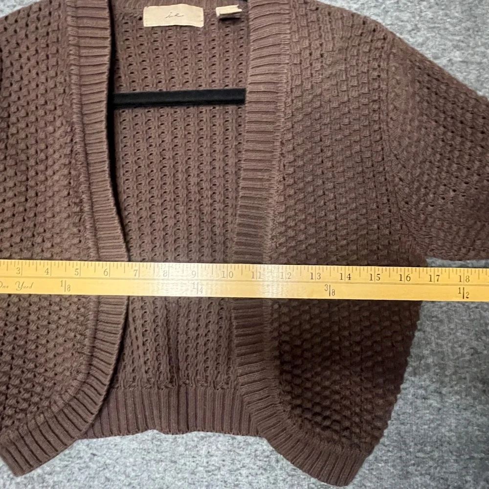 Vtg Y2K Brown Cropped Bolero Shrug‎ Cardigan Sweater S 90s Forest Fairy Grunge